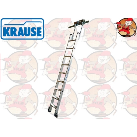 815620 KRAUSE drabina regałowa ze stopniami dla prowadnic o profilu "T" 7 stopni